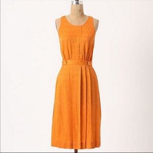 Postmark Orange Silk Tennis Print Midi Dress NWT